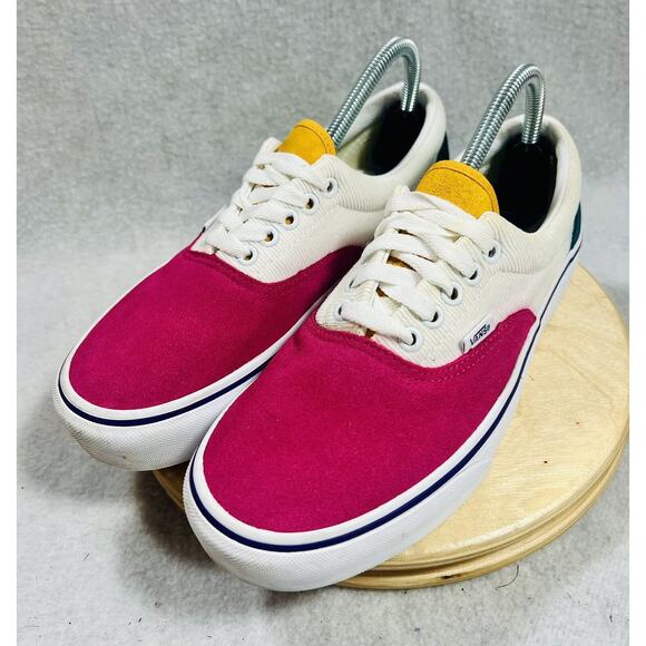 VANS Era Classic Platform Mini Cord Suede Slip On Shoes Women’s 9.5 Pink Teal - Picture 4 of 9